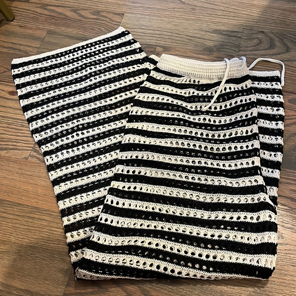 Stripe crochet pants